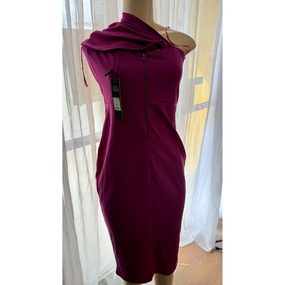 Fashion Nova Camilla Midi Dress Magenta Pink Off Shoulder Draped Bodycon Medium